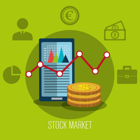 Financial market and investments graphic design with icons, vector illustrationのイラスト素材
