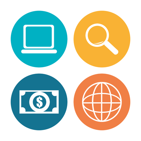Shopping and ecommerce graphic design with icons, vector illustrationのイラスト素材