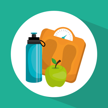 Fitness healthy lifestyle graphic design with icons, vector illustration eps10のイラスト素材