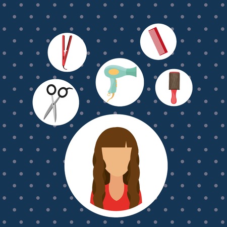 hairdressing service design, vector illustration  graphicのイラスト素材