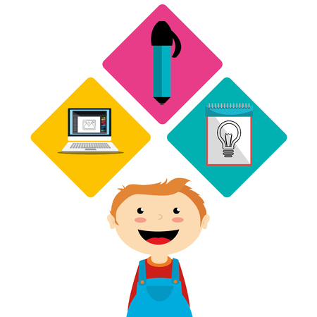 Kids playing cartoon, vector illustration graphic design.のイラスト素材