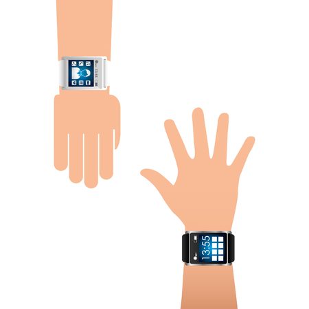 wearable technology design, vector illustration  graphicのイラスト素材