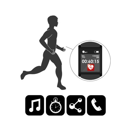 wearable technology design, vector illustration  graphicのイラスト素材