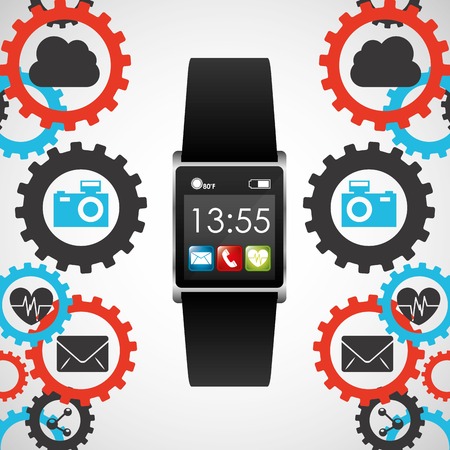 wearable technology design, vector illustration  graphicのイラスト素材