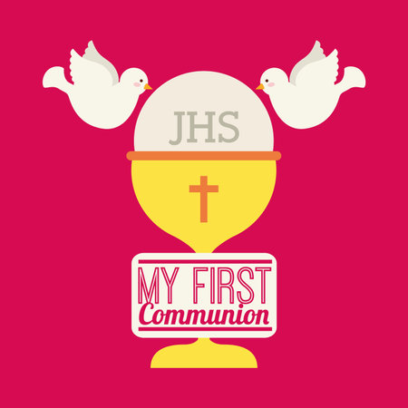 my first communion design, vector illustration eps10 graphicのイラスト素材