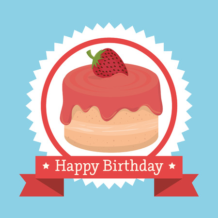 Happy birthday cake graphic design, vector illustration eps10のイラスト素材