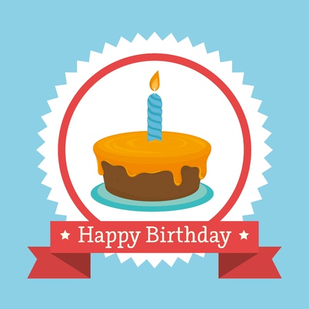 Happy birthday cake graphic design, vector illustration eps10のイラスト素材