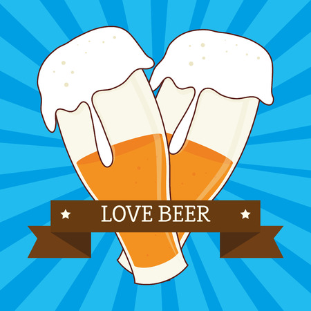Cold and delicious beer graphic design, vector illustrationのイラスト素材