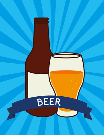 Cold and delicious beer graphic design, vector illustrationのイラスト素材