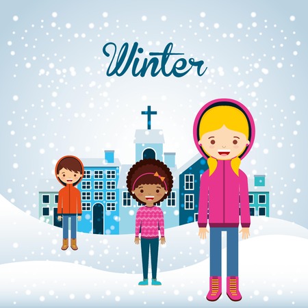 winter clothes design, vector illustration eps10 graphicのイラスト素材