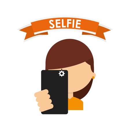 selfie concept design, vector illustration eps10 graphicのイラスト素材