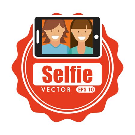 selfie concept design, vector illustration eps10 graphicのイラスト素材