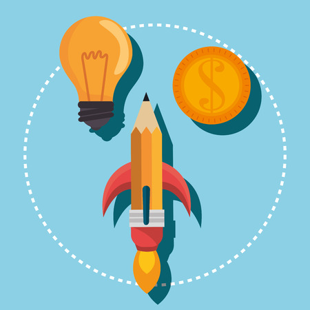 Business entrepreneur and start up company graphic design, vector illustrationのイラスト素材