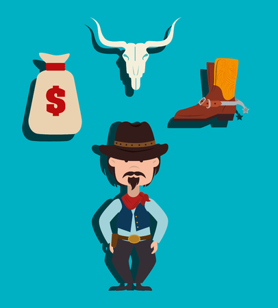 Wild west culture graphic design, vector illustration eps10のイラスト素材