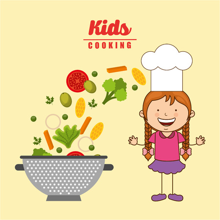 kids cooking design, vector illustration eps10 graphicのイラスト素材