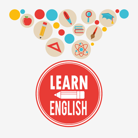 learn english design, vector illustration eps10 graphicのイラスト素材