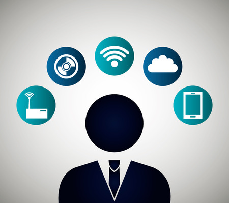 Technology and electronic devices graphic design, vector illustrationのイラスト素材