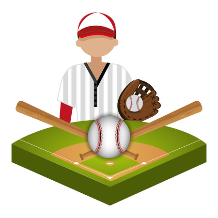 Baseball sport game graphic design, vector illustration eps10のイラスト素材