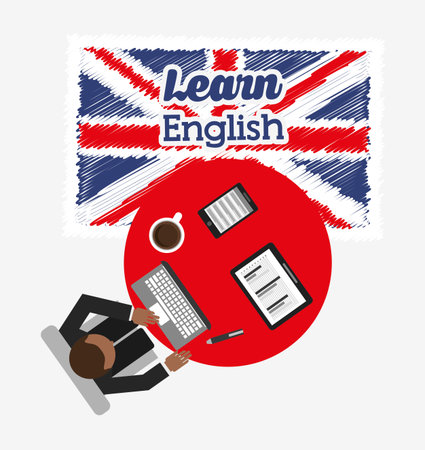 learn english design, vector illustration eps10 graphicのイラスト素材