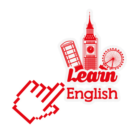 learn english design, vector illustration のイラスト素材