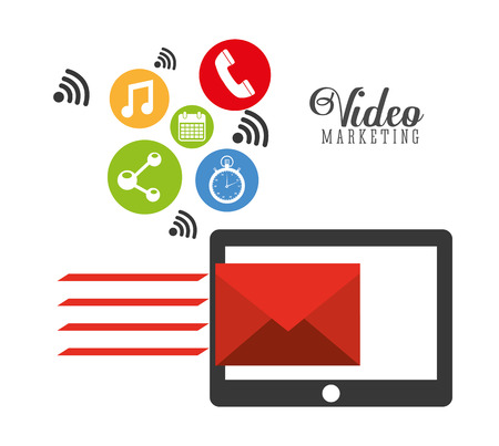 video marketing design, vector illustrationのイラスト素材