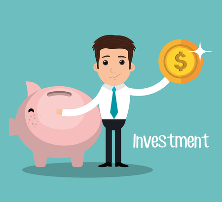 Money and business investment graphic design, vector illustrationのイラスト素材