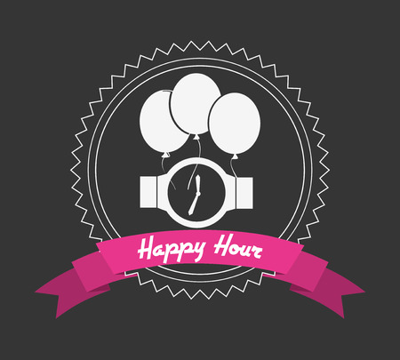 happy hour design, vector illustration graphicのイラスト素材