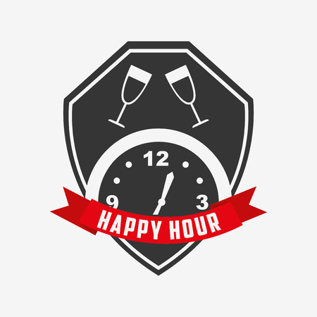 happy hour design, vector illustration graphicのイラスト素材