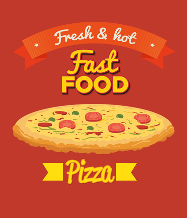 Fast and delicious food graphic design, vector illustrationのイラスト素材