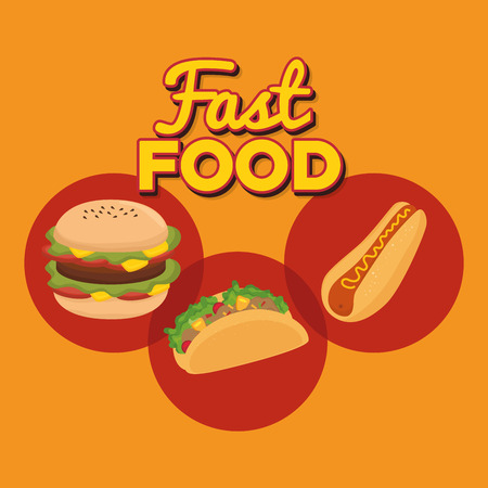 Fast and delicious food graphic design, vector illustrationのイラスト素材