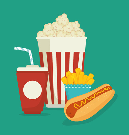 Fast and delicious food graphic design, vector illustrationのイラスト素材