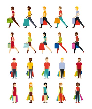 people shopping design, vector illustration のイラスト素材