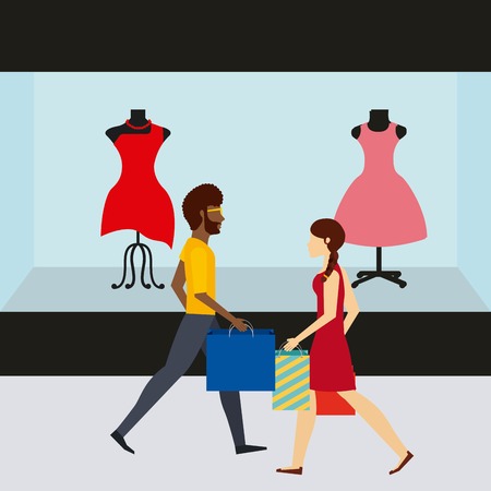 people shopping design, vector illustration のイラスト素材