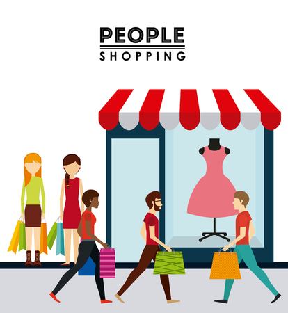 people shopping design, vector illustrationのイラスト素材