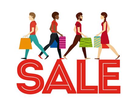 people shopping design, vector illustration のイラスト素材