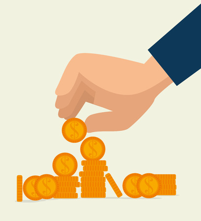 Bank, money and investment graphic design, vector illustrationのイラスト素材