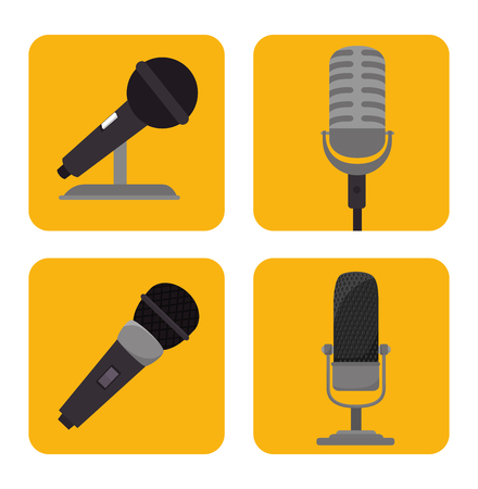 Music equipment and technology graphic design, vector illustrationのイラスト素材