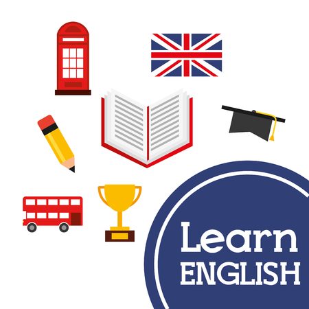 learn english design, vector illustration eps10 graphicのイラスト素材