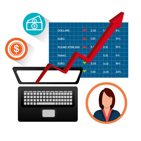 Stock market and economy graphic design, vector illustrationのイラスト素材