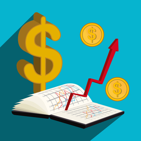 Stock market and economy graphic design, vector illustrationのイラスト素材