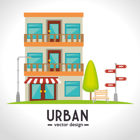 Urban and cityscape design, vector illustration graphicのイラスト素材