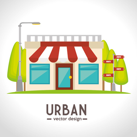 Urban and cityscape design, vector illustration graphicのイラスト素材