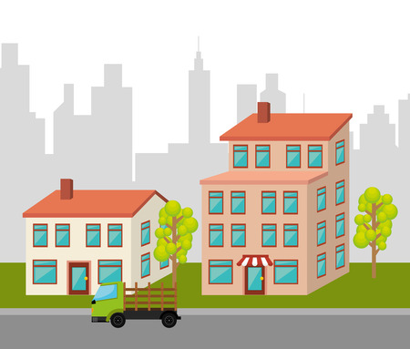 Urban buildings graphic design, vector illustration eps10のイラスト素材