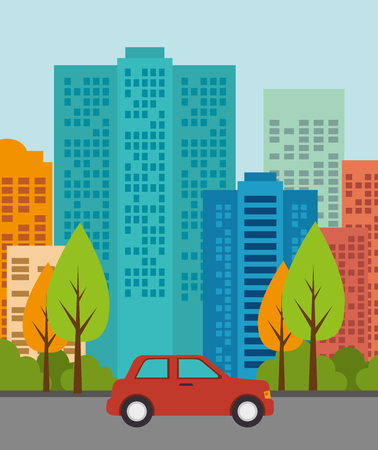 Urban buildings graphic design, vector illustration eps10のイラスト素材