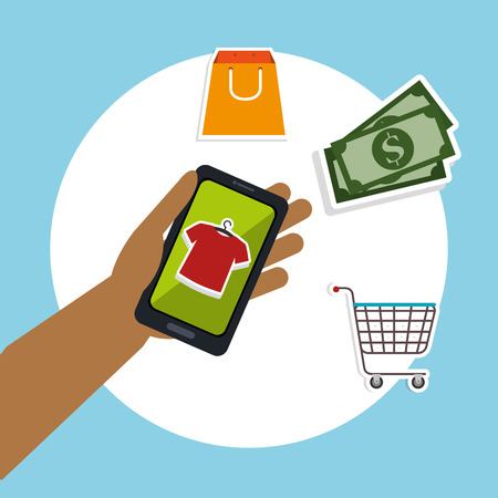 Shopping and digital marketing graphic design, vector illustration eps10のイラスト素材