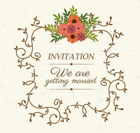 Wedding cute card designのイラスト素材
