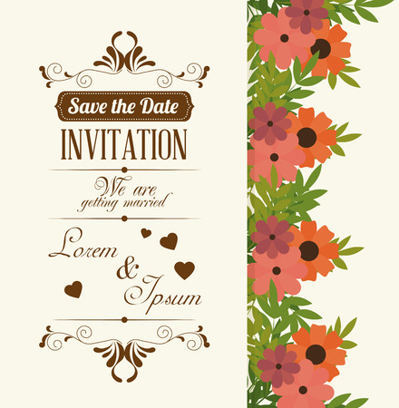 Wedding cute card designのイラスト素材
