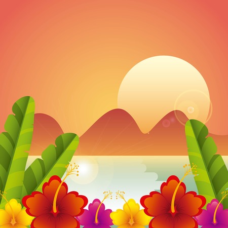 tropical frame design, vector illustration   graphicのイラスト素材