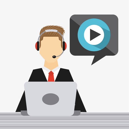 coustomer support design, vector illustration  graphicのイラスト素材