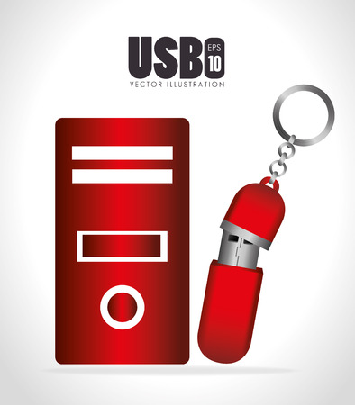 USB technology connection graphic design, vector illustrationのイラスト素材